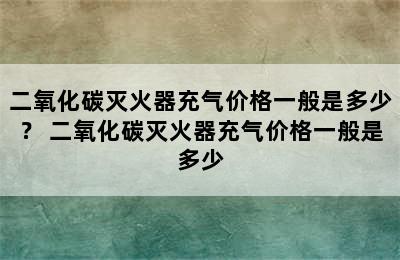 二氧化碳灭火器充气价格一般是多少？ 二氧化碳灭火器充气价格一般是多少